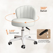 Small Round Rolling Armless Comfy Office Chair