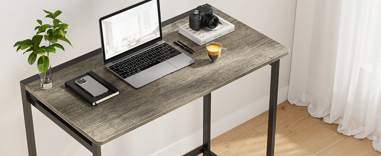 Small Foldable Computer Desk for Small Spaces, Space Saving Study Writing Office Desk Foldable Table for Home Office