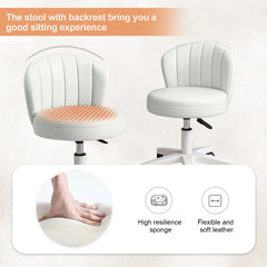 Small Round Rolling Armless Comfy Office Chair
