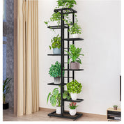 8-Tier Corner Plant Stand – Metal Flower Shelf for Indoor/Outdoor Planters, Vertical Display, and Storage