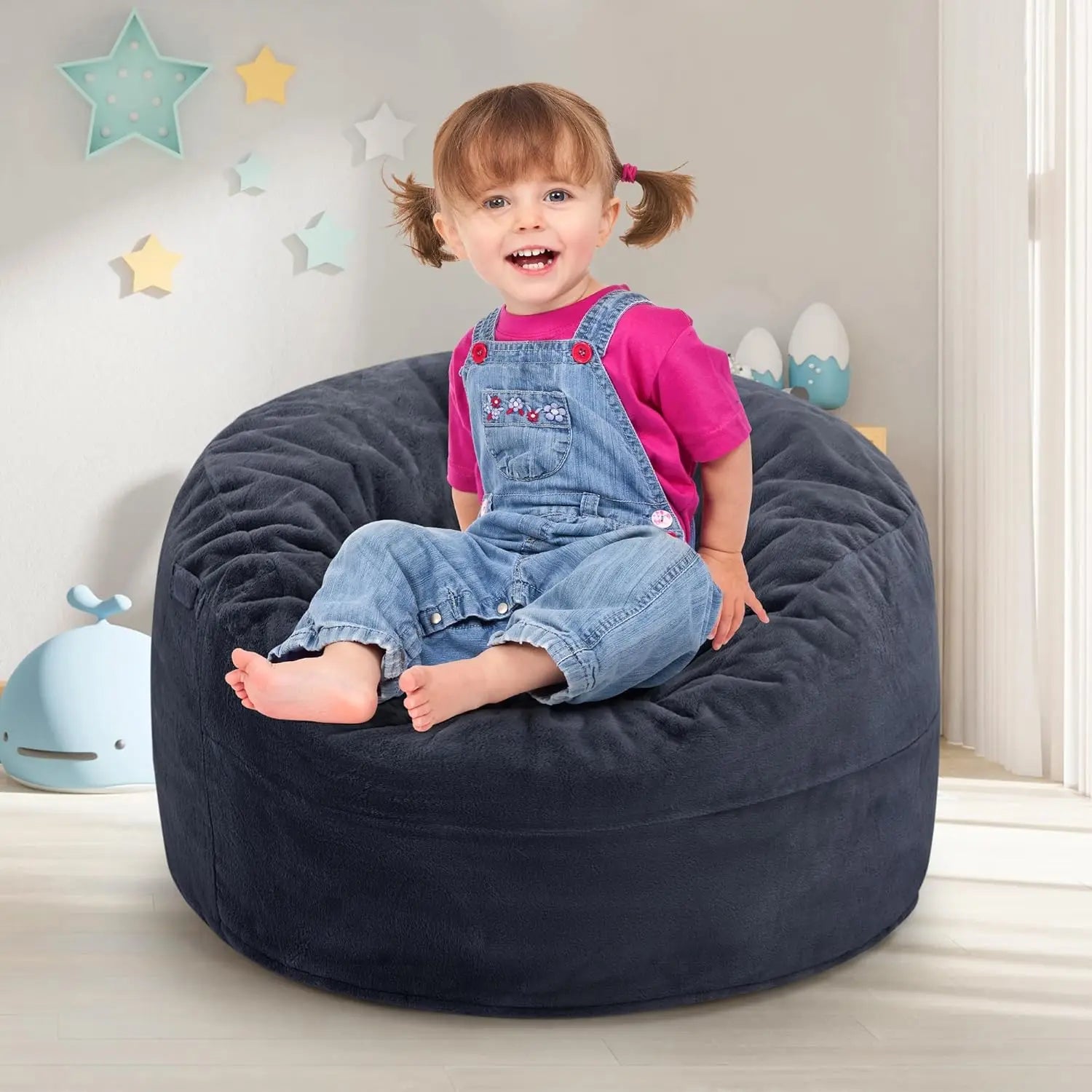 6ft Bean Bag Chairs for Adults Large Beanbag Chair with Plush Faux Fur Cover Big Bean Bag Chair for Living Room Bedroo