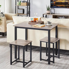Dining Table Set - Kitchen Table & Chair Sets for 2 - Compact Table W/ 2 Stools & Space Saving Design for Dining Room