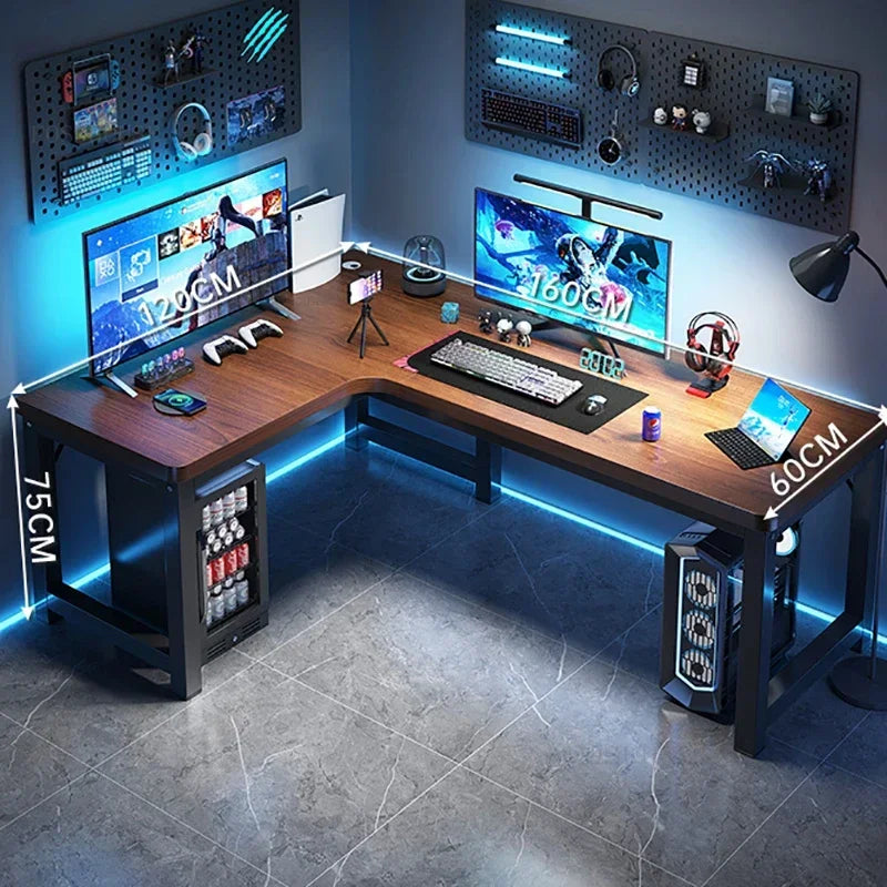 European Corner Computer Desks Home Desktop E-sports Table Double Desk Modern Bedroom Desk Workbench Internet Cafe Gaming Desk