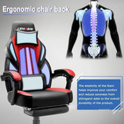 Video Game Chairs with footrest,Big and Tall for Adults, 400lb Capacity,Racing Style Computer chair with Headrest Support