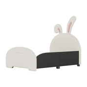Twin Size Rabbit-Shape Princess Bed Frames with Headboard and Footboard