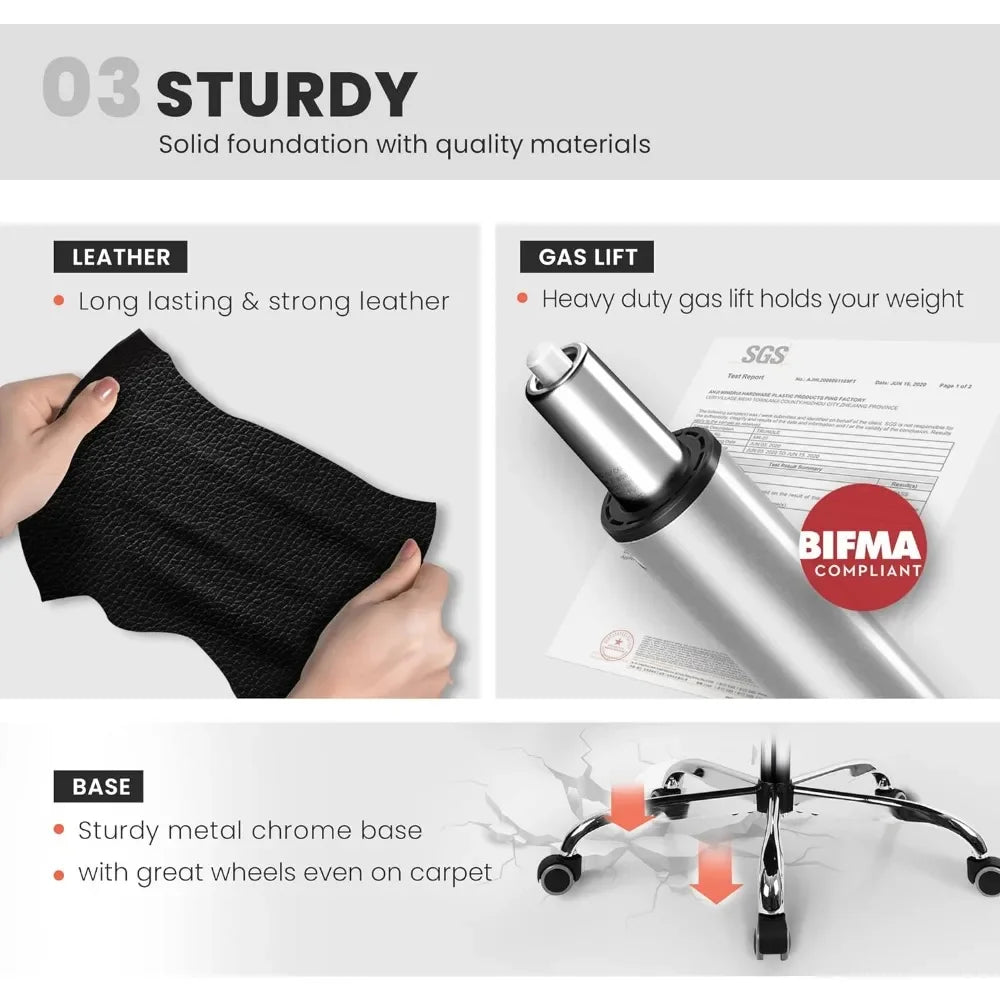 Ergonomic High Back Office Chair with Cushion Lumbar Support