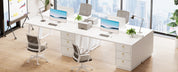 Tribesigns White Computer Desk with Drawers: 55 Inches Modern Home Office Desk with Storage, Small Wood Study Writing Work Table