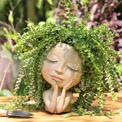 Face Head Planter - Artistic Resin Succulent Flower Pot