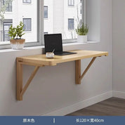 Solid wood wall folding table wall hanging computer table desk small apartment wall hanging dining table bedroom against the