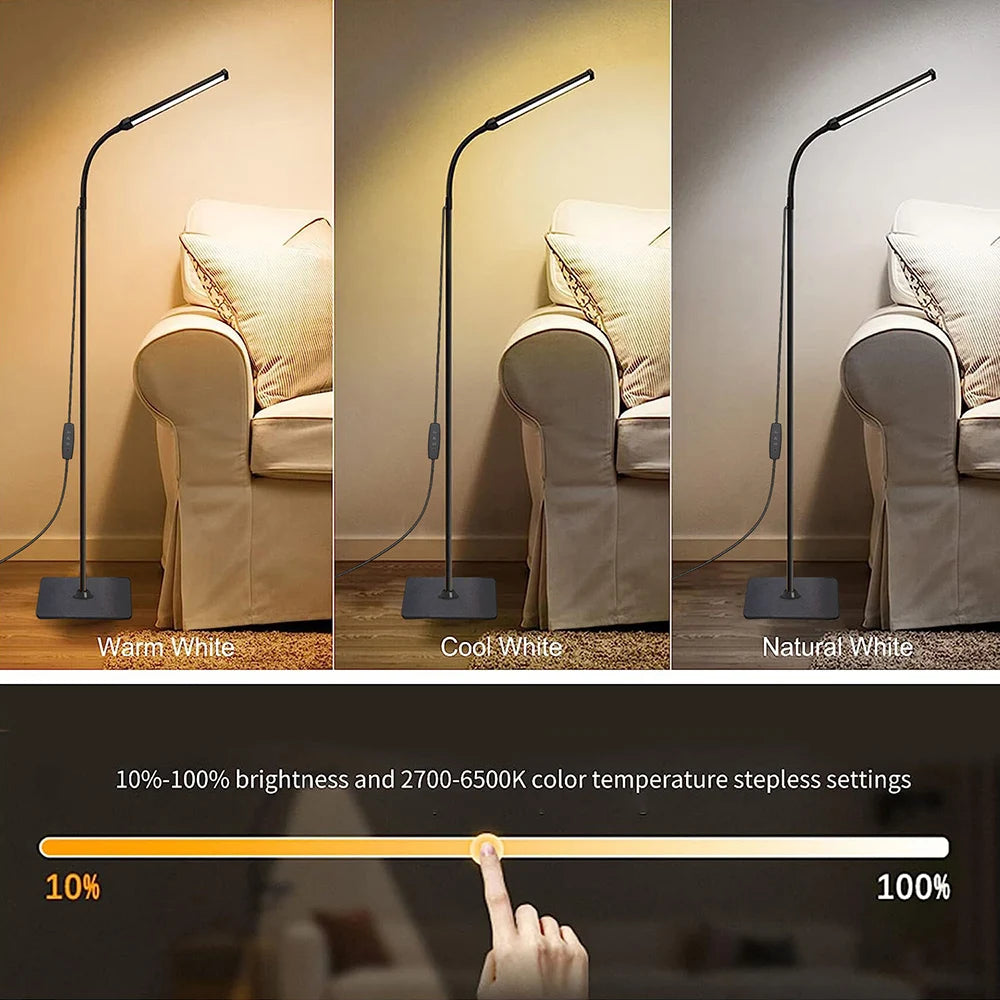 LED Floor Lamp - Adjustable Gooseneck Stand Light