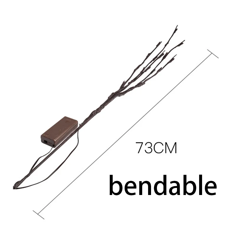 73cm 20 Bulbs LED Willow Branch Lamp Artificial Branch Willow Twig Vase Lights Battery Powered for Wedding Party Fairy DIY Decor