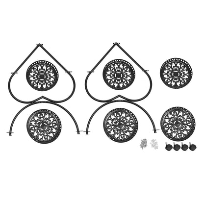 4-Tier Metal Plant Stand Heart Flower Pot Stand 6 Potted Plant Display Rack Indoor Outdoor Plant Shelf for Balcony Patio Garden