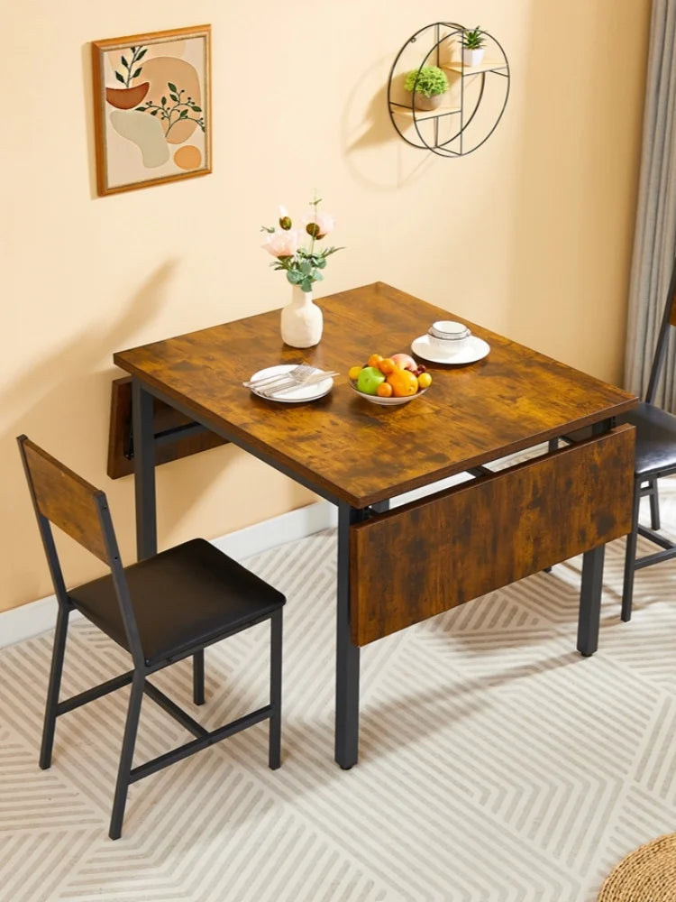 Vintage Folding Dining Table 63.2” – Space Saving Extendable Kitchen Table with 1.2” Thick Top for Small Dining Rooms & Apartments