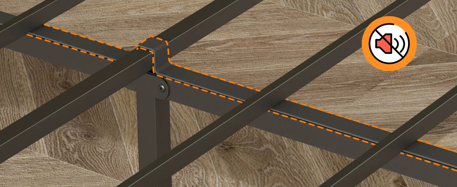 Queen Size Bed Frame with Headboard and LED Lights, Upholstered Bedframe with Charging Station and USB Port, Platform Metal