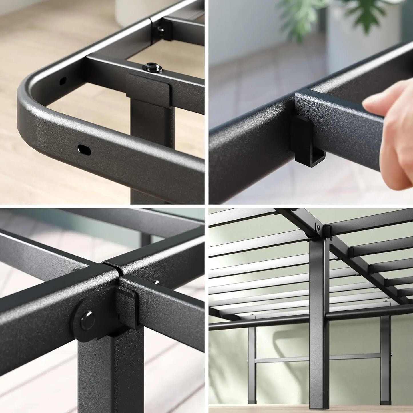 14in Queen Metal Bed Frame, Quick Assembly SmartBase® Mattress Foundation, Heavy Duty Sturdy Steel with No Box Spring Needed