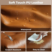 Ergonomic Home Office Chair, Mid-Century Modern Leather Chair with Lumbar Support, High Back Swivel Rolling Executive Chair