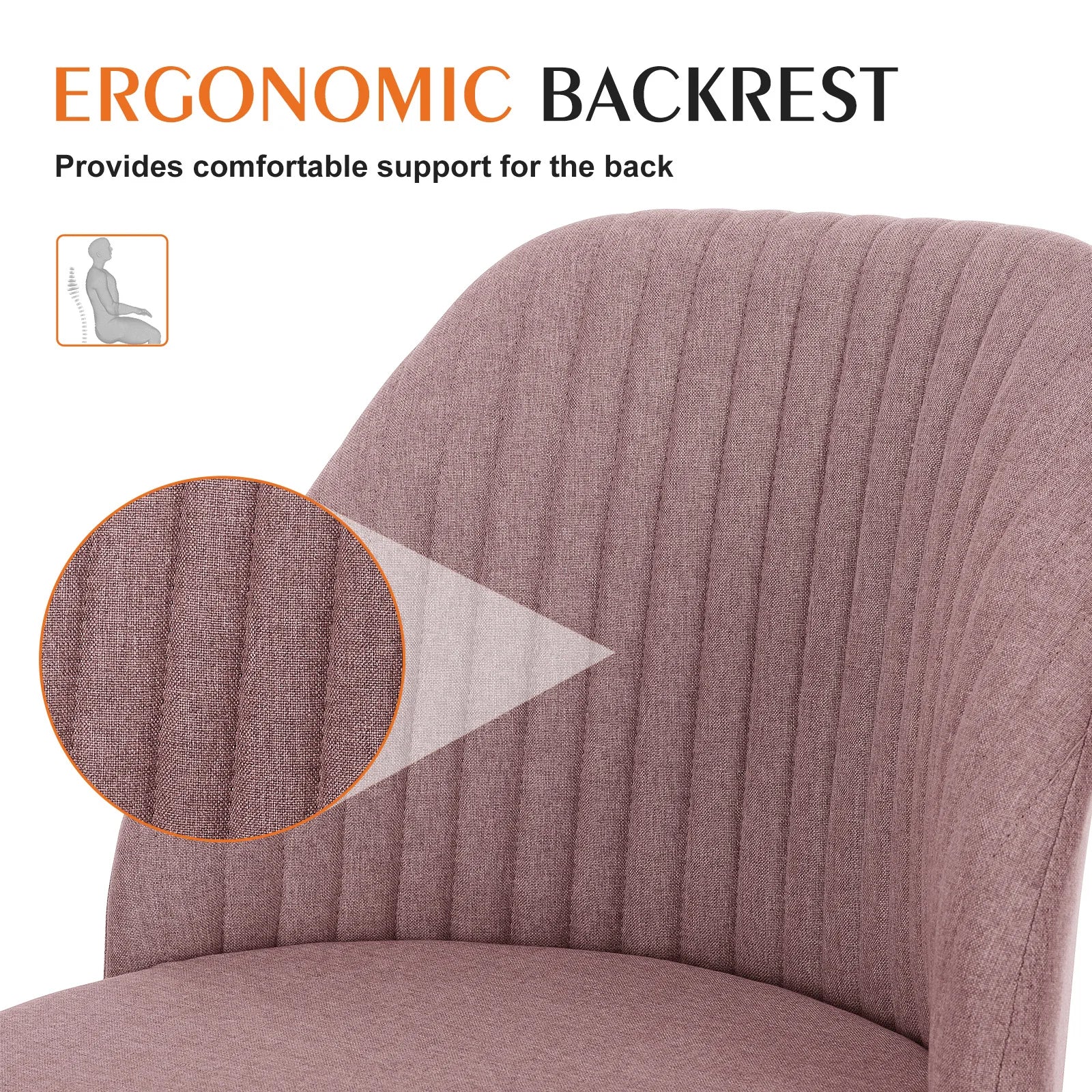 Armless Small Swivel Desk Office Chair with Backrest