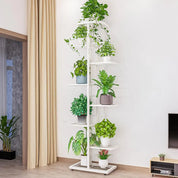 8-Tier Corner Plant Stand – Metal Flower Shelf for Indoor/Outdoor Planters, Vertical Display, and Storage
