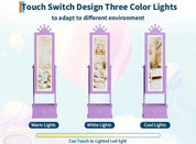 Freestanding Girls Jewelry Organizer with Full-Length Mirror & Three Storage Drawers