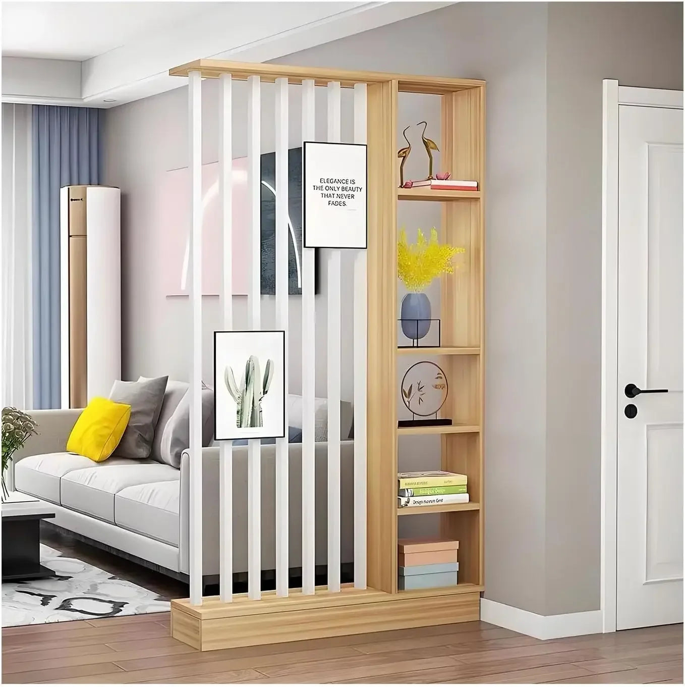Modern Room Divider with Shelves, Privacy Screens Rooms Divider Bookcase, Separation Entrance Decor, Room Wall Panel for Home