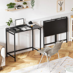 Small Foldable Computer Desk for Small Spaces, Space Saving Study Writing Office Desk Foldable Table for Home Office