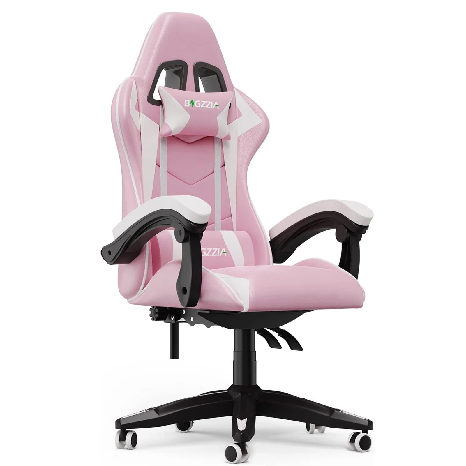 Ergonomic Gaming Chair Gamer Chairs with Lumbar Cushion + Headrest, Height-Adjustable Computer Office Chair for Girls, Boys