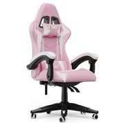 Ergonomic Gaming Chair Gamer Chairs with Lumbar Cushion + Headrest, Height-Adjustable Computer Office Chair for Girls, Boys