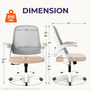 Lumbar Back Support Flip-up Padded Armrest Office Chair