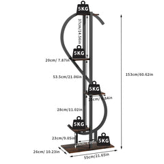 5 Tier Metal Plant Stand Corner Tall Plant display Holder for Patio Garden Living Room Balcony Bedroom