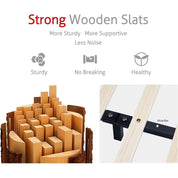 Bed Frame Full Size, Modern Low Profile Platform Stylish Faux Leather Upholstered Sleigh Bed with Adjustable Headboard,Bed Frame