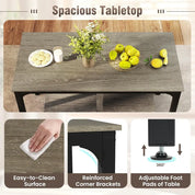 FurnishSpot® 4-Piece Modern Industrial Dining Table Set with Nesting Bench & Stools – Space-Saving & Heavy-Duty Steel Frame