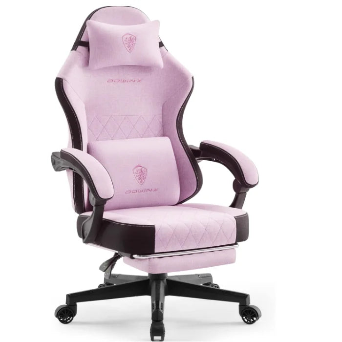 Dowinx Gaming Chair Fabric with Pocket Spring Cushion, High Back Ergonomic Computer Chair with Footrest for Adults