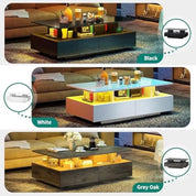 FurnishSpot SpaceSmart™ LED Coffee Table with Hidden Storage