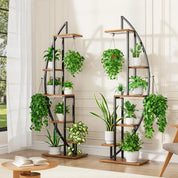 Half Moon Indoor Plant Stand with Grow Lights