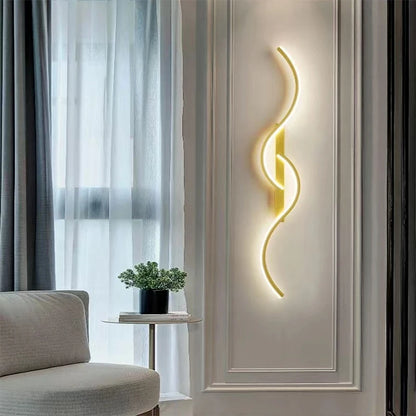 Modern LED Wall Lamp Minimalist Led Light Bedroom Bedside Long Strip Wall Sconces Living Room Sofa Home Indoor Lighting Fixture