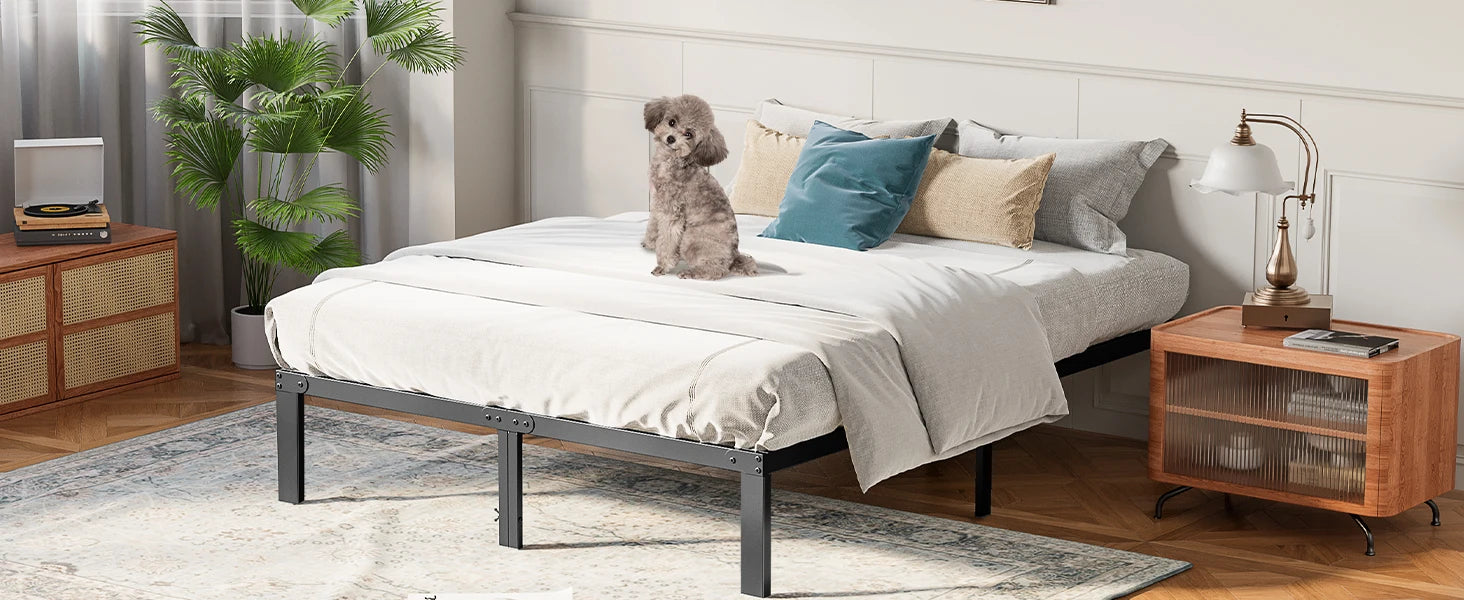 Metal Platform Bedroom Frames with Storage Space