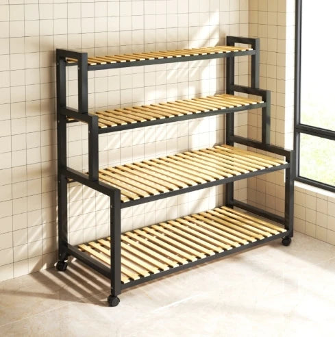 Ironwork multi-plant display stand for indoor