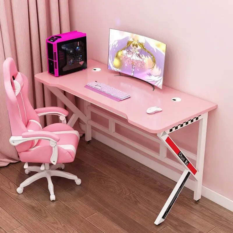 FurnishSpot™ SpaceSmart™ Pink Gaming Desk – Girls Study Desk Laptop Computer Table