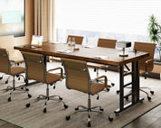 FurnishSpot® Modern L-Shaped Computer Desk with Built-In Power Outlet & Storage