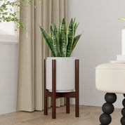 Adjustable Bamboo Plant Stand Indoor 8 9 10 11 12 Inches Small Corner Planter Holder Single Floor Living Room Balcony Reddish Br