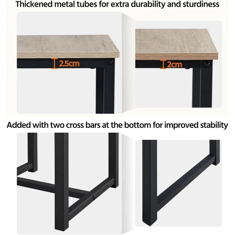 Dining Table Set - Kitchen Table & Chair Sets for 2 - Compact Table W/ 2 Stools & Space Saving Design for Dining Room