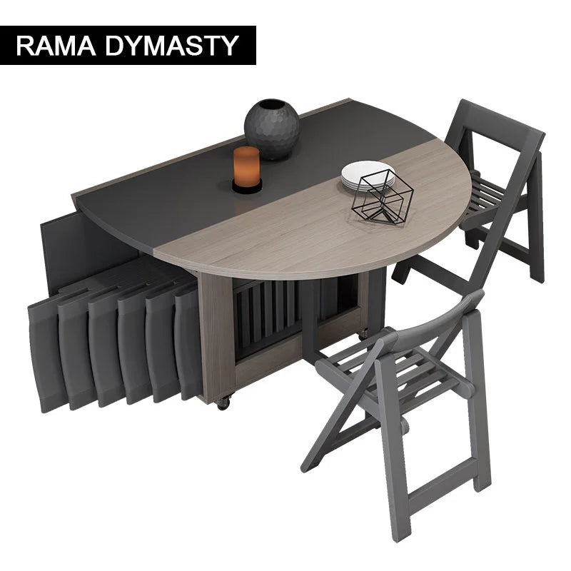 Fashion folding dining table furniture yemek masasi multifunctional round  dining table with 4 chairs