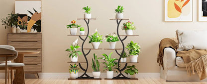 Indoor 5-Tiered Metal Plant Shelf with Grow Lights Indoor Plants