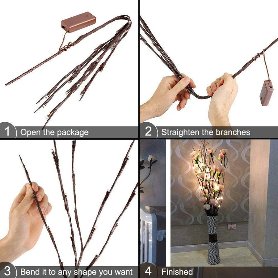 LED Willow Branch Lights - Decorate with Natural Glow