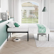 14 Inch High Full-size bed frame - Large heavy-duty metal platform beds frames w/storage space at the bottom, Full bed frame