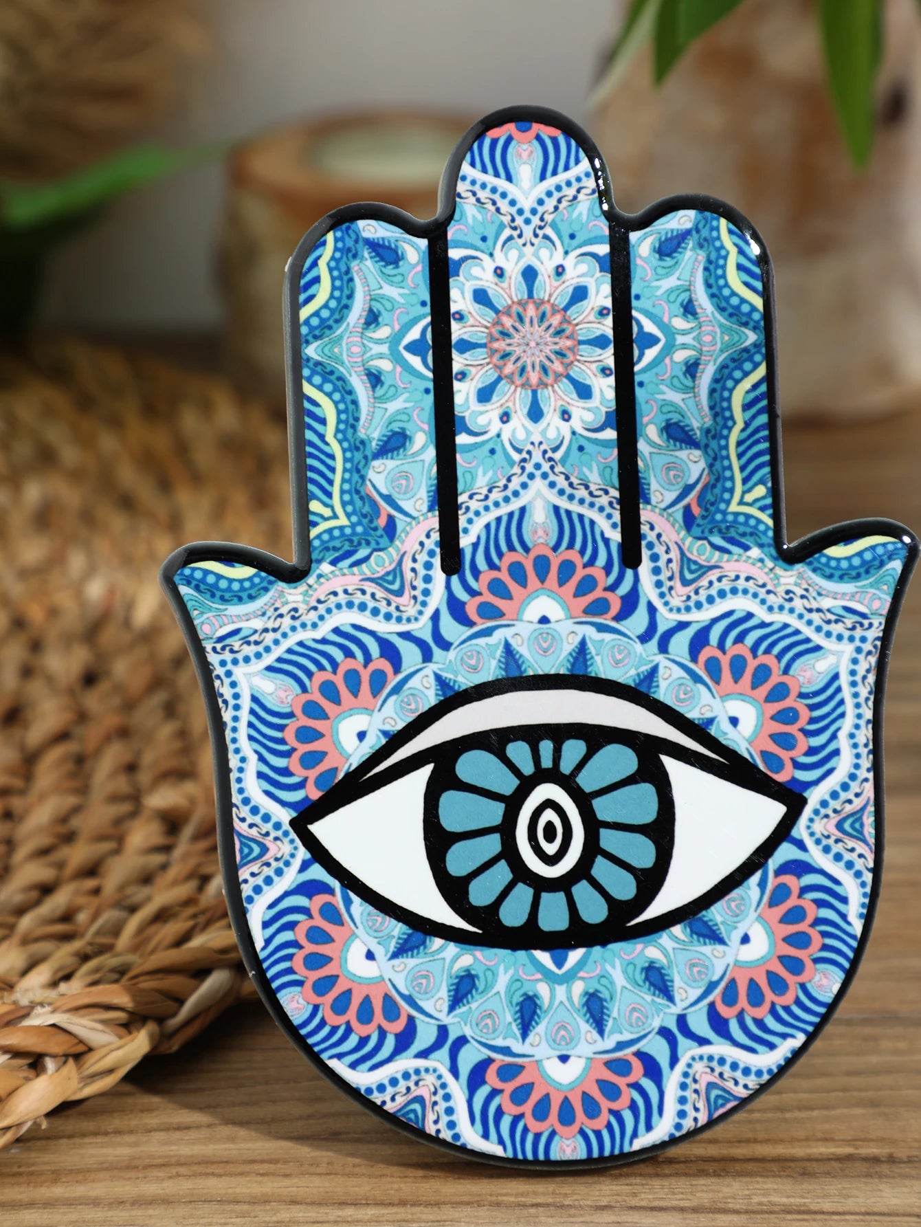 Evil Eye Hamsa Hand Ceramic Desk Ornament