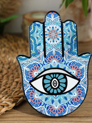 Evil Eye Hamsa Hand Ceramic Desk Ornament