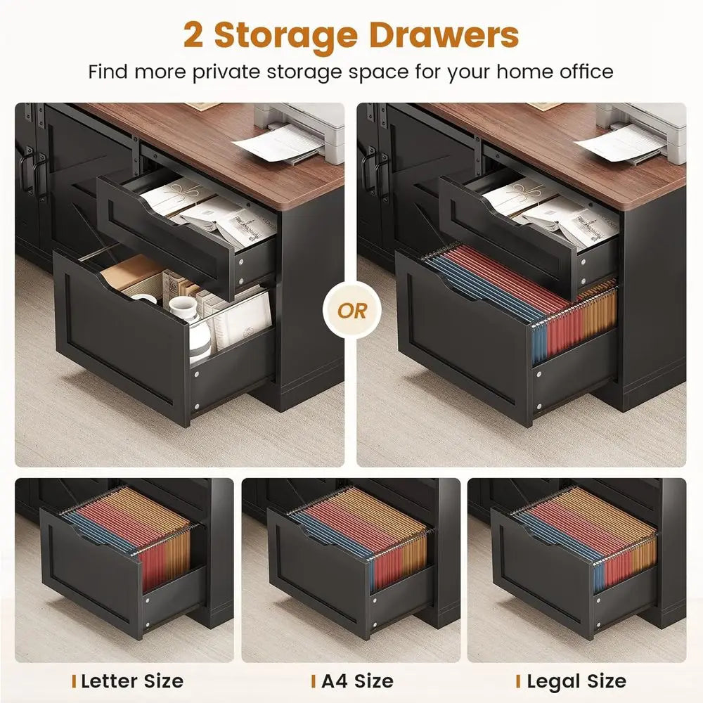 armhouse L Shaped Standing Desk, 55 inch Height Adjustable Desk with Storage Ders, Standing Computer Desks with Power Outlets or