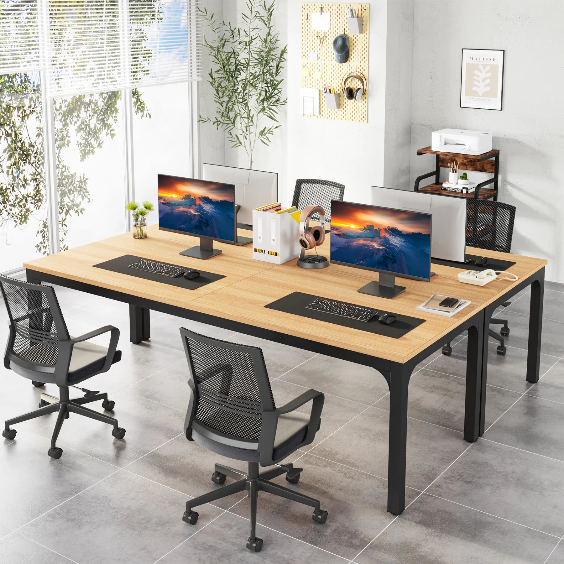 Tribesigns 78.7 Inches Extra Long Computer Desk 2 Person Desk, Double Long Desk, Workstaion for Home Office