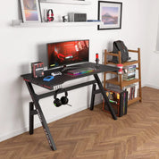 47 Inch Home Office Desk Extra Large Modern Ergonomic  PC Carbon Fiber Table Gamer Workstation with Cup Holder Headphone Hook
